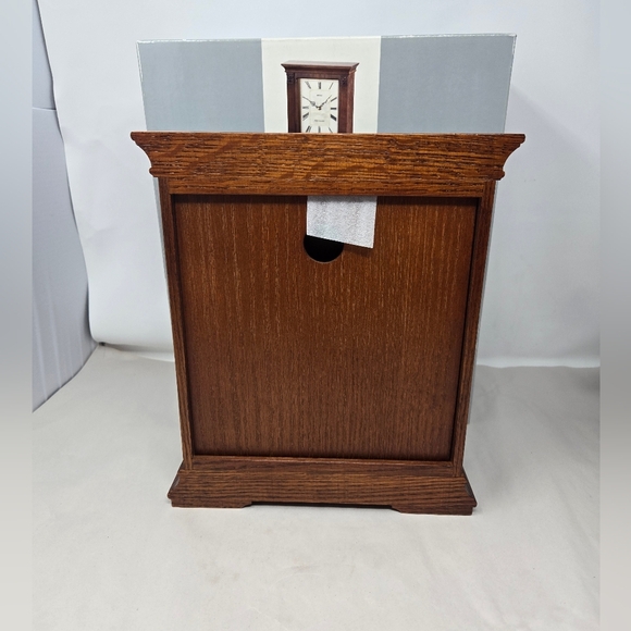 Seiko Radio Controlled Mantle Wood Clock Medium Brown Tone Abalone Insert Ornate - Picture 8 of 15